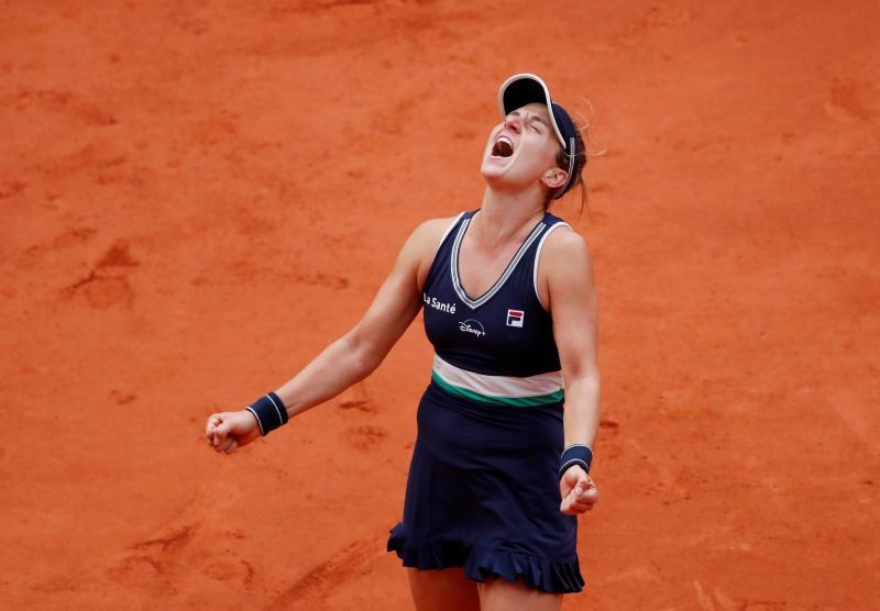 Argentina's Nadia Podoroska celebrates winning her quarter final match against Ukraine's Elina Svitolina REUTERS/Gonzalo Fuentes